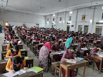TBSE Madhyamik Term-II started on Monday. TIWN Pic April 18